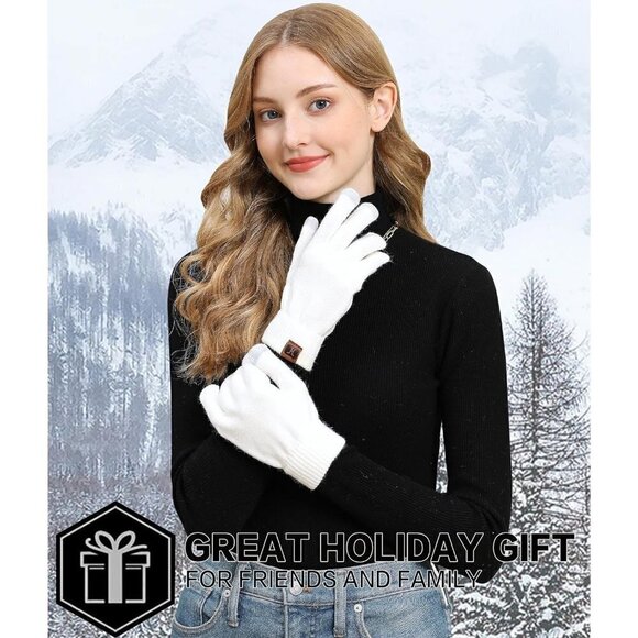 Women's Imported  Winter Touchscreen Stretch Thermal Magic Warm Wool Gloves - Picture 5 of 6